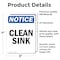 Signmission Clean Sink, 5 in W x Rectangle, Vinyl Decal OS-2PACK-NS-D-57-V-10628 - alternate 3